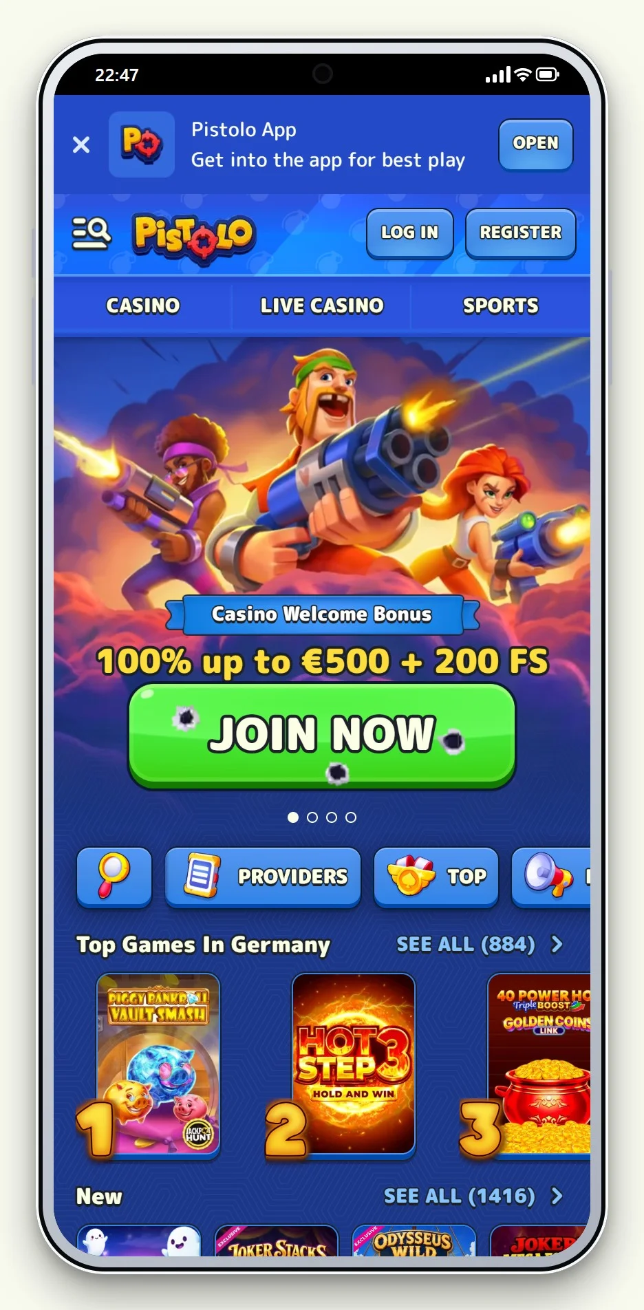 die mobile Seite von Pistolo im Vergleich beste mifinity casinos