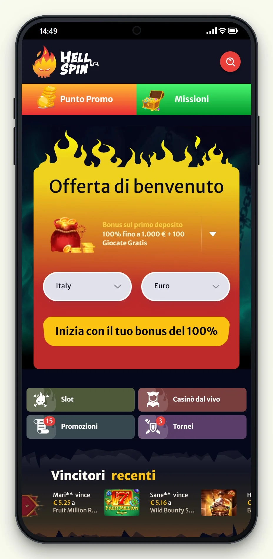 la versione mobile di HellSpin nel confronto casino neteller